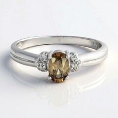 Anello in argento con Zircone Cannella