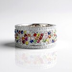 Anello in argento con Zaffiro Fancy