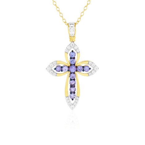 Tansanit-Silberhalskette (Gems en Vogue)