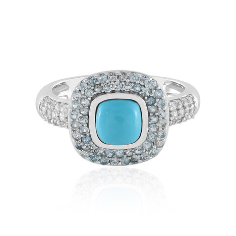 Anillo en plata con Turquesa bella durmiente (de Melo Essence)