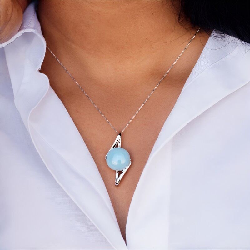 Colgante en plata con Larimar