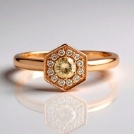 Anillo en oro con Diamante rosa de Francia de Argyle SI1 (Annette)