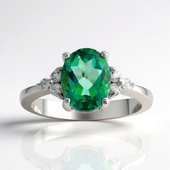 Anello in argento con Topazio Verde Farfalla