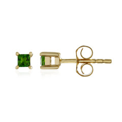 Russian Diopside Silver Earrings