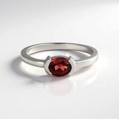 Anello in argento con Granato Mozambico