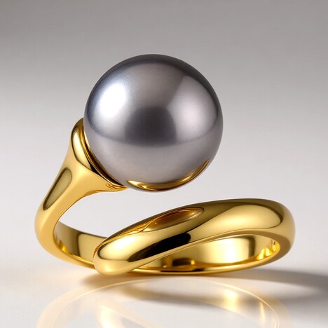 Anello in argento con Perla Tahitiana (TPC)