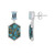 Pendientes en plata con Turquesa azul plateadas de Mohave (Faszination Türkis)
