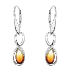 Boucles d'oreilles en argent et Ambre de la Baltique Lever du soleil