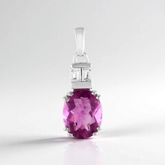 Ciondolo in argento con Fluorite Rosa