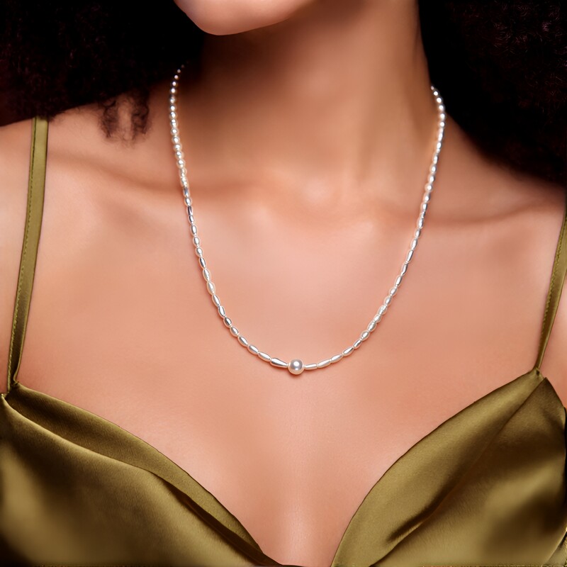 Akoya Pearl Silver Necklace (TPC)