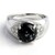 Anello da uomo in argento con Ossidiana Fiocco di Neve