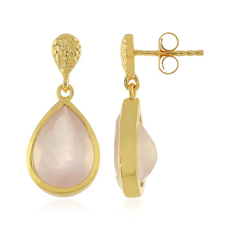 Rosenquarz-Silberohrringe