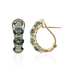 Petrolfarbener Saphir-Goldohrringe (CIRARI)