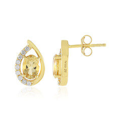 Pendientes en plata con Berilo amarillo