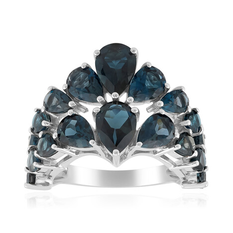 Zilveren ring met Londen-blauwe topaasstenen (de Melo Essence)