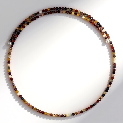Collana rigida in acciaio con Mookaite (Riya)