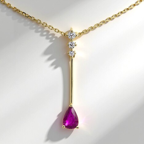 Collier en or et Rubis AAA du Mozambique