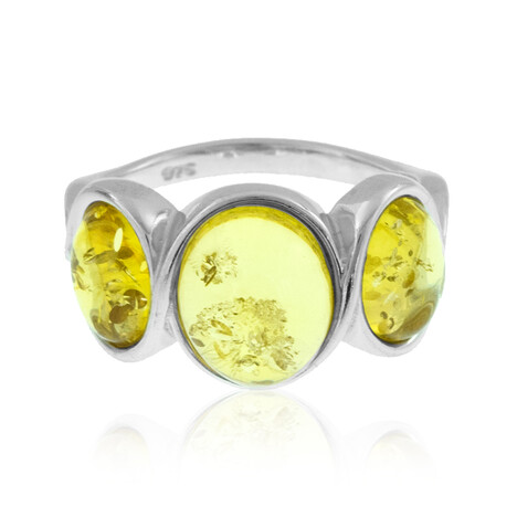 Anillo en plata con Ámbar báltico (dagen)