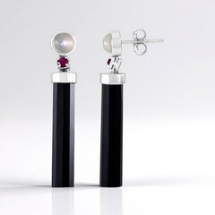 Boucles d'oreilles en argent et Onyx noir (KM by Juwelo)