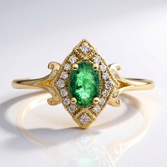 Anello in oro con Smeraldo Zambia AAA