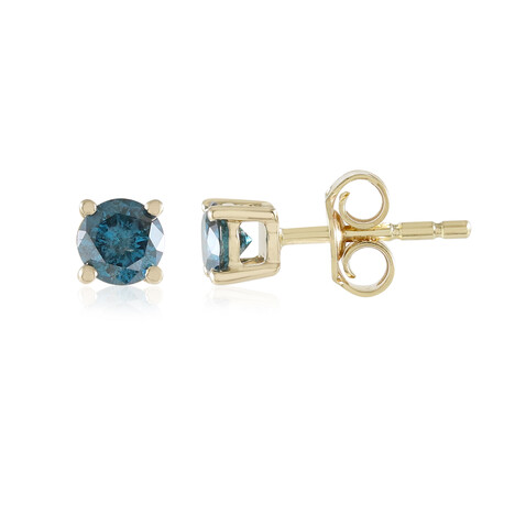 Gouden oorbellen met I2 Blauwe Diamanten (SUHANA)