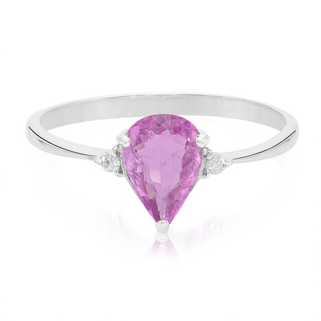 Zilveren ring met een roze koper toermalijn