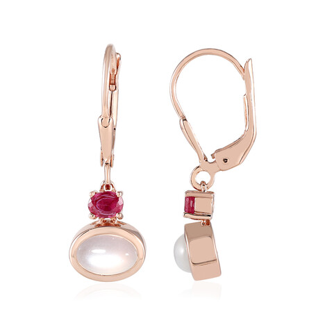 Boucles d'oreilles en argent et Pierre de Lune blanche (KM by Juwelo)