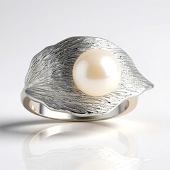 Anello in argento con Perla d'Acqua Dolce Bianca (Michelle Albala)