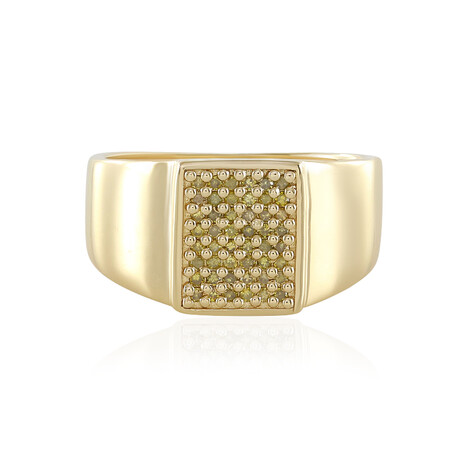 Gelber I3 Diamant-Silberring