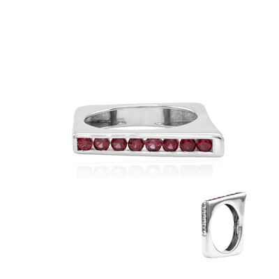 Noble Red Spinel Silver Ring