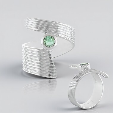 Anello in argento con Smeraldo Etiope (de Melo Essence)
