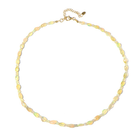 Zilveren halsketting met Welo-opalen