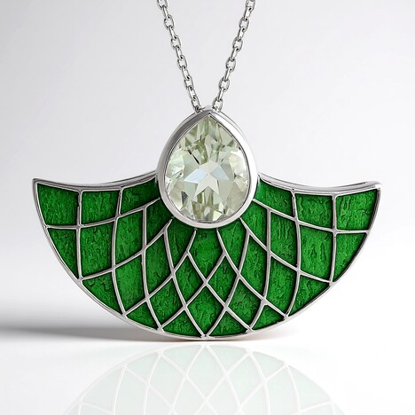 Collana in argento con Ametista Verde (Adela Silber)