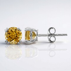 Orecchini in argento con Citrino