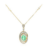 AAA-Sambia-Smaragd-Goldhalskette (CIRARI)