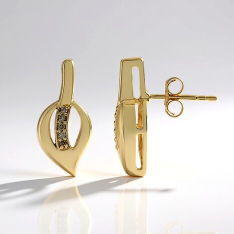 Orecchini in argento con Diamante Cioccolato I3