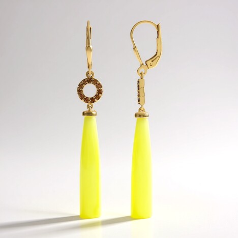 Orecchini in argento con Calcedonio Giallo (KM by Juwelo)