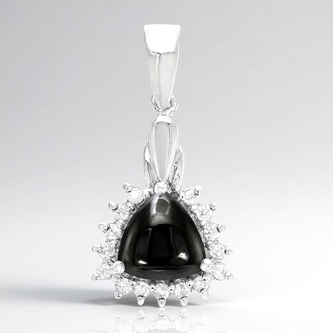 Ciondolo in argento con Ematite Nera