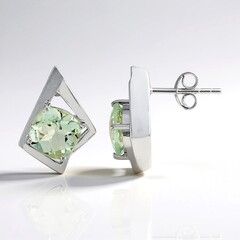 Orecchini in argento con Ametista Verde