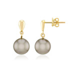 Pendientes en oro con Perla cultivada de Tahití (TPC)