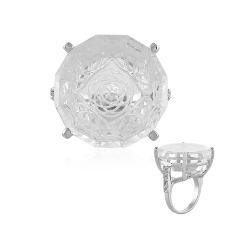 Weißer Quarz-Silberring