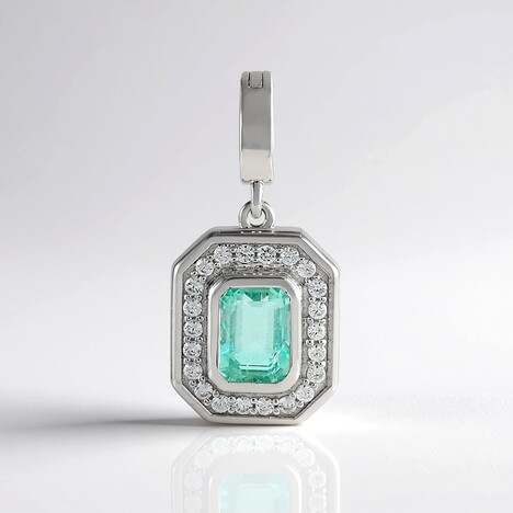 Ciondolo in argento con Smeraldo Color Paraiba