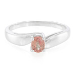 Anello placcato in platino con Rubino Malawi