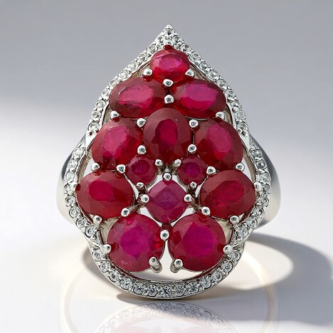 Bague en argent et Rubis de Madagascar