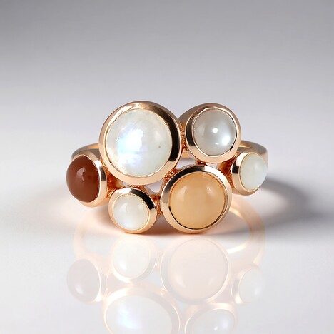 Anello in argento con Pietra di Luna Blu (KM by Juwelo)
