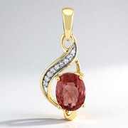 Ciondolo in oro con Apatite Rossa