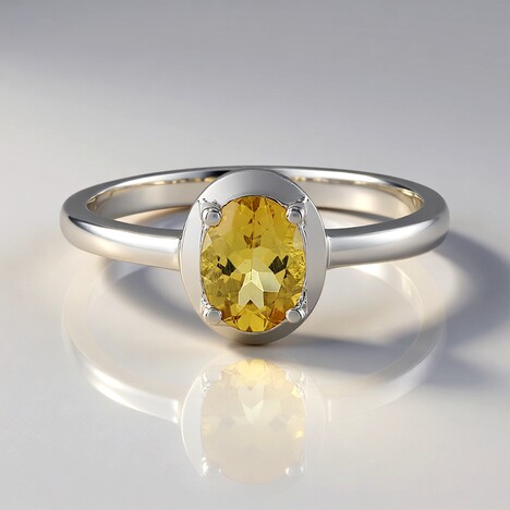 Anello in argento con Berillo Giallo