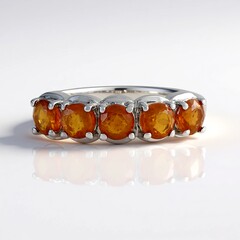 Anello in argento con Cianite Arancione