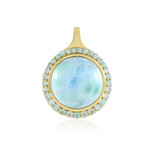 Zilveren hanger met een larimar (KM by Juwelo)