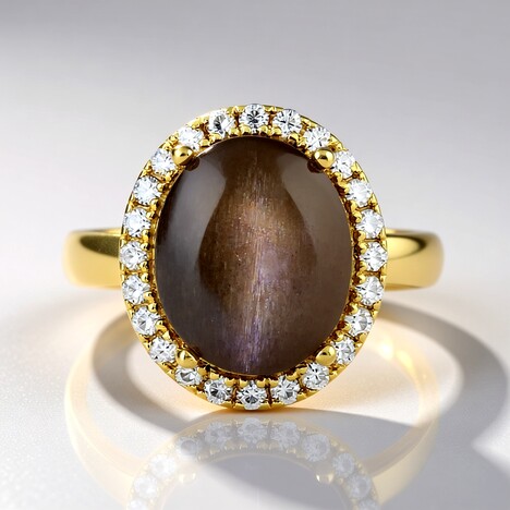Anello in argento con Pietra del Sole Occhio di Gatto